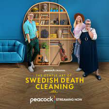 poster marketing for The Gentle Art of Swedish Death Cleaning show by Amy Poehler