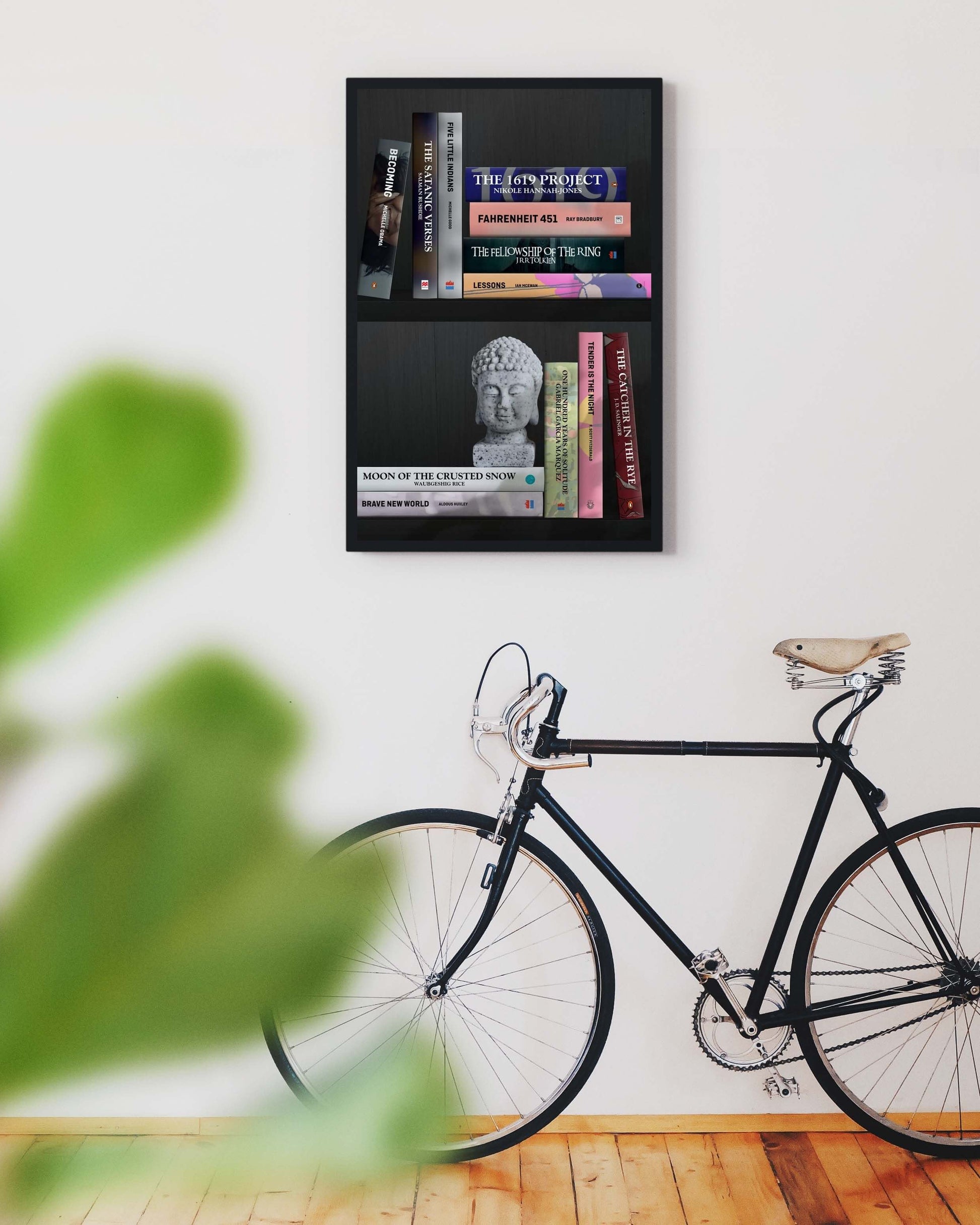 custom bookshelf decor wallart